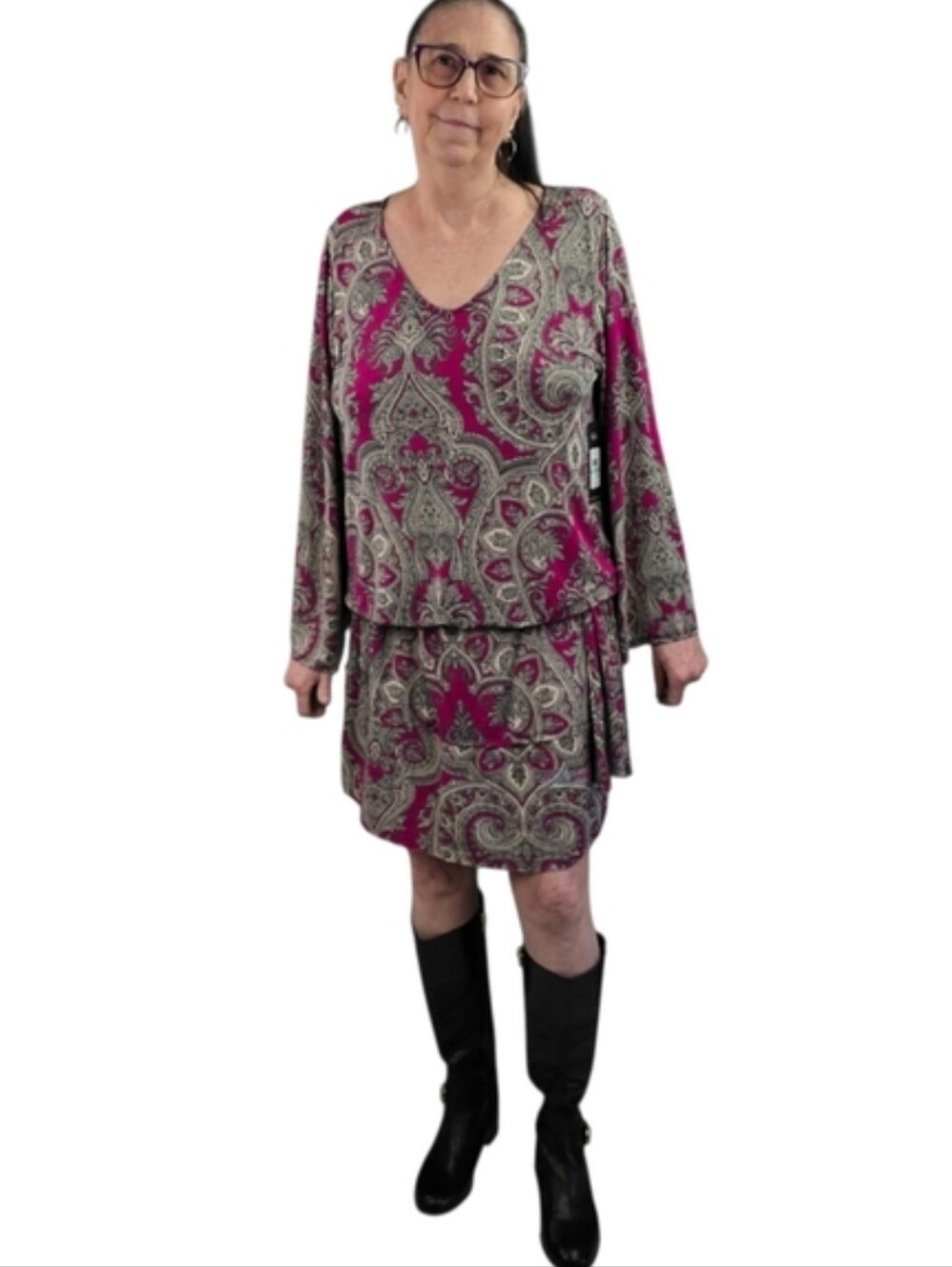 Karl Lagerfeld Paisley Dress, Rare, Hard To Find! - Picture 4 of 16